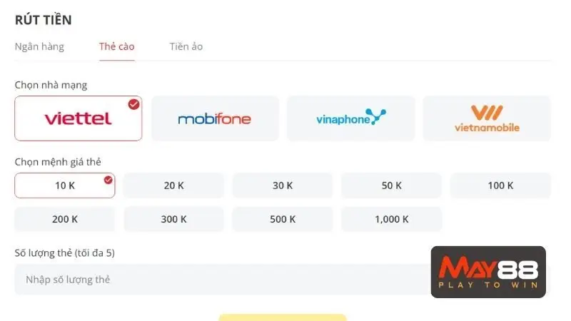 Các bước rút tiền May88 được mô tả chính xác, chi tiết