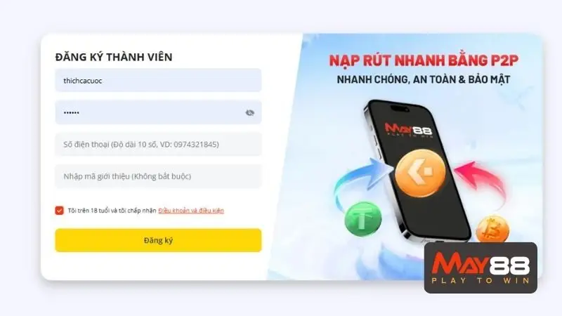 Cổng đăng ký May88 quan trọng và không thể thiếu với bất kỳ thành viên nào